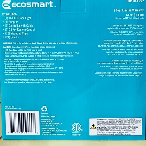 🆕 Ecosmart Smart Tunable Tape Light 16 ft LED Color Changing lights - Picture 2 of 16